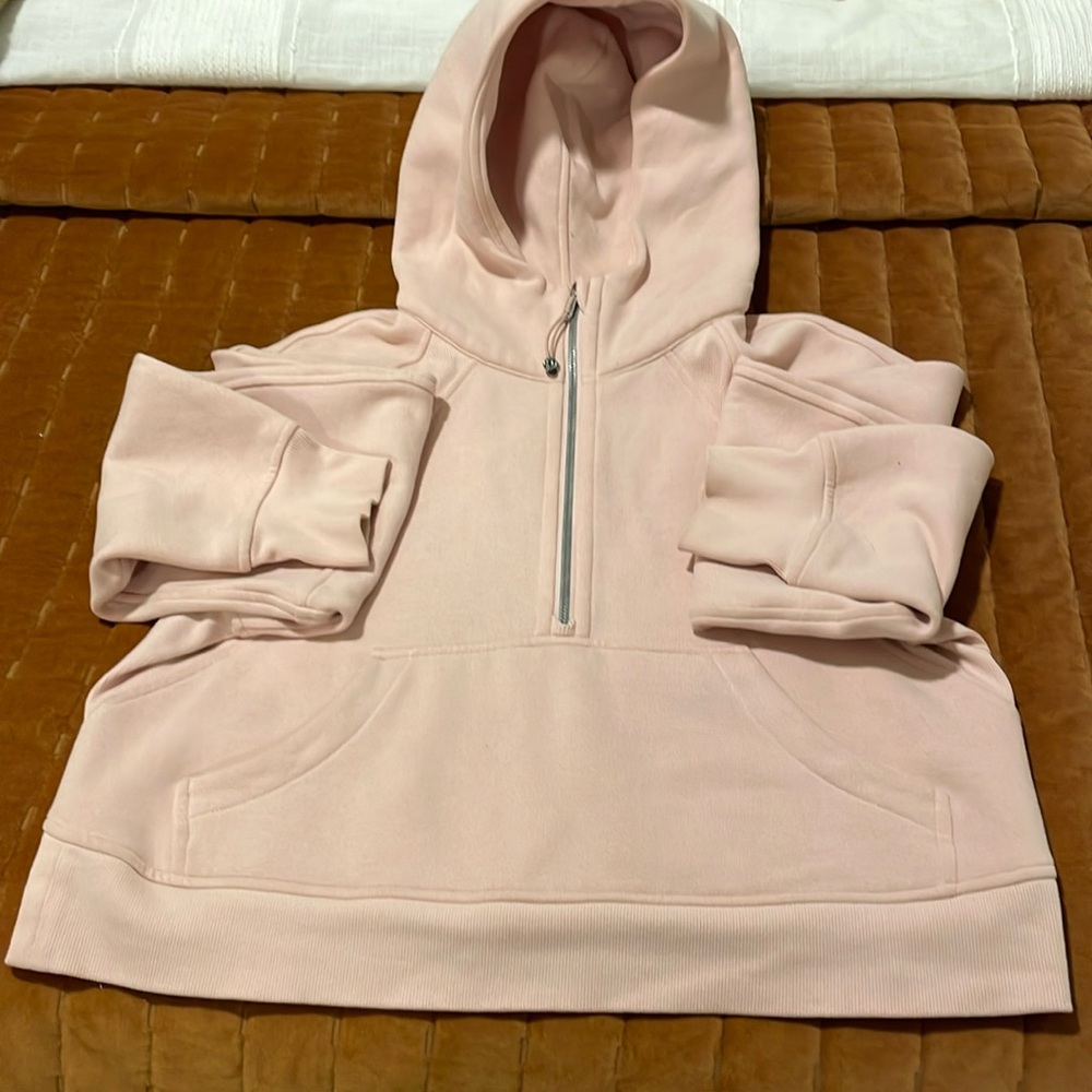 Lululemon 1/2 zip hoodie light pink xs/s cropped